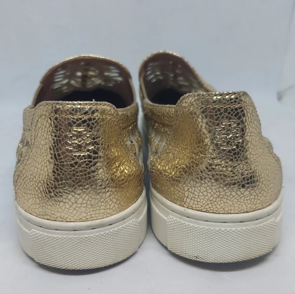 Tory Burch Huarache 2 Slip-On Sneakers Shoes Woven Golden Womens Size 9.5M - Picture 6 of 16